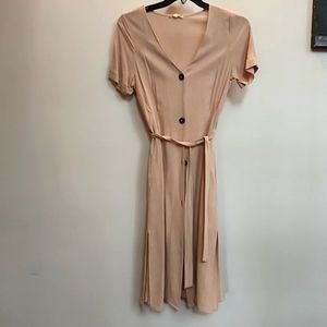 Tan Dress Button Down w/belt